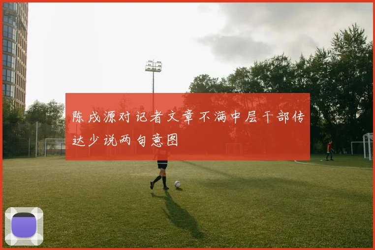陈戌源对记者文章不满中层干部传达少说两句意图